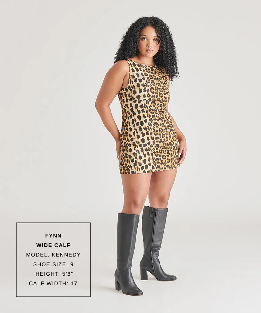 Navy Boots FYNN WIDE CALF BOOTS ONYX LEATHER