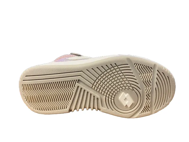 Sneakers Fresh Foam Lotto scarpa da ginnastica alta da ragazza Rocket AMF III Mid Glitter CL S 218170 9DX metal silver-white-pale mauve