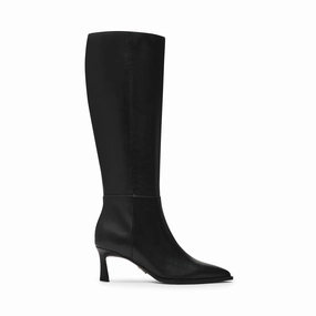 Lucid Boot BLACK LEATHER Tall Heel Boots