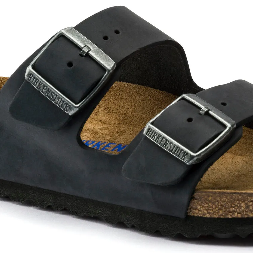 Sandals Cabo BIRKENSTOCK ARIZONA SOFT FOOTBED SANDAL - BLACK OILED LEATHER
