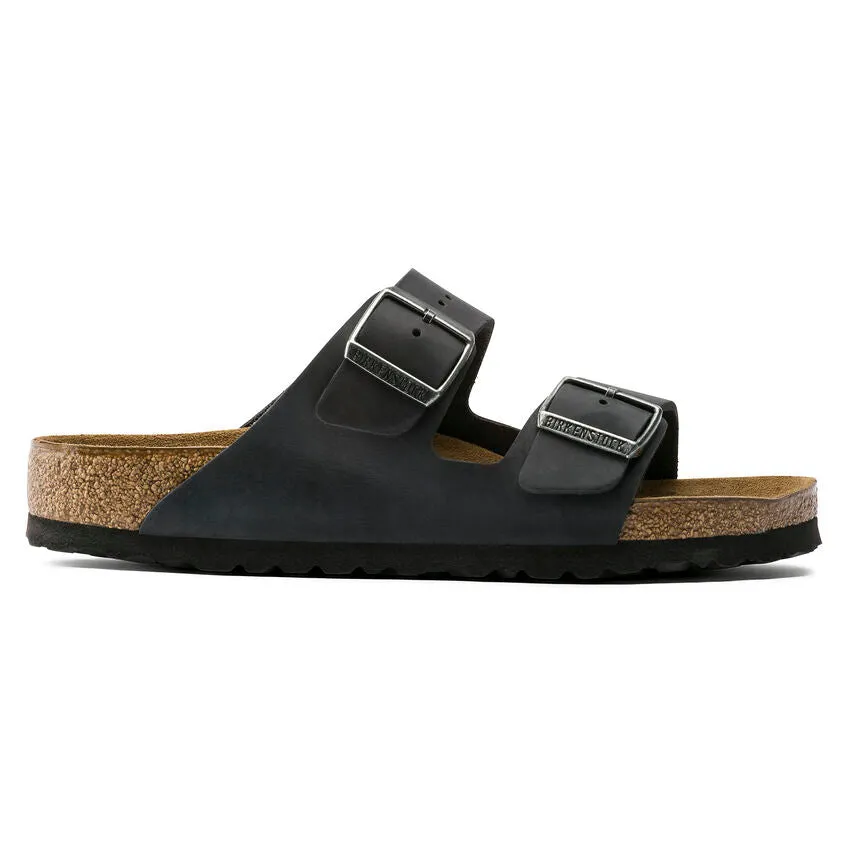 BIRKENSTOCK ARIZONA SOFT FOOTBED SANDAL - BLACK OILED LEATHER Best Water Hiking Sandals