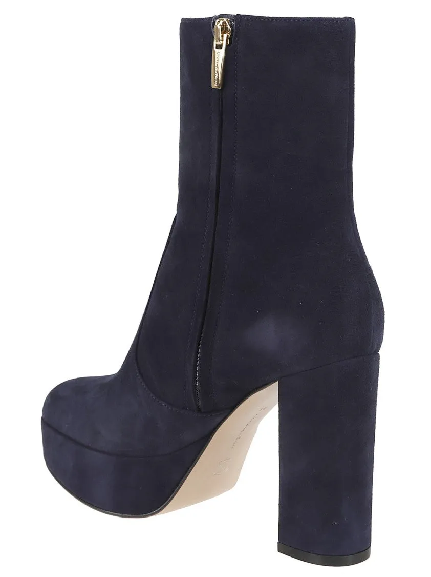 Sweater Dresses To Wear With Boots Platform Blue Suede Ankle Boots