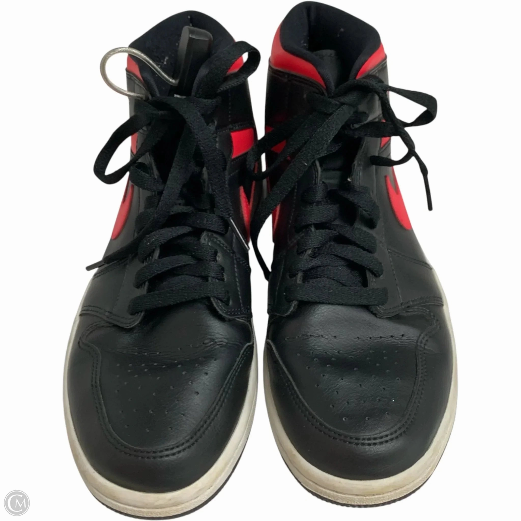 Hype Sneakers Shoes Luxury Designer By Jordan In Black & Red, Size: 10