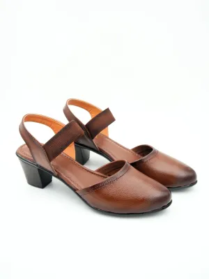 Marcia Leather Block Heel Pumps Slingback Pumps High Heel