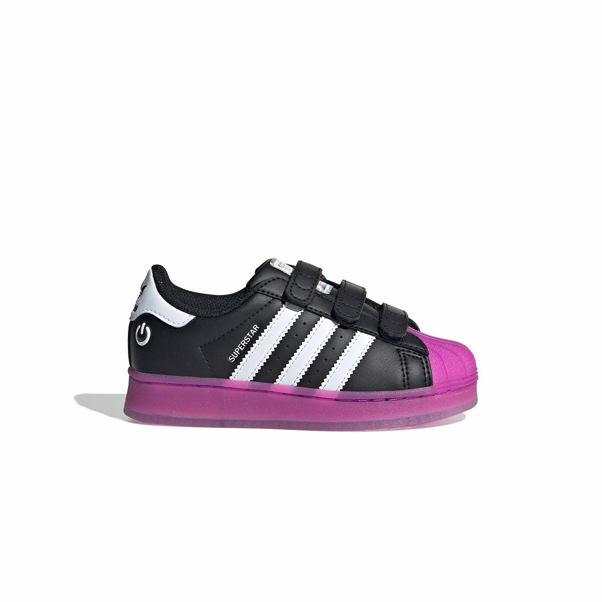 Kids Superstar LED Light 'Black' Adidas Cheerleading Shoes