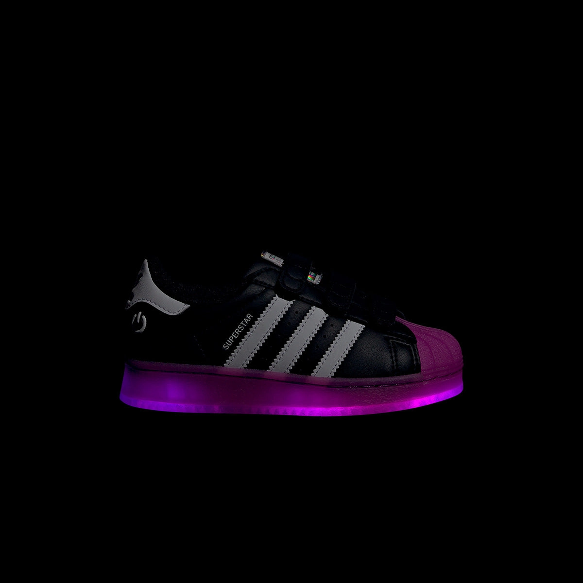 Adidas Cushioned Running Shoes Kids Superstar LED Light 'Black'