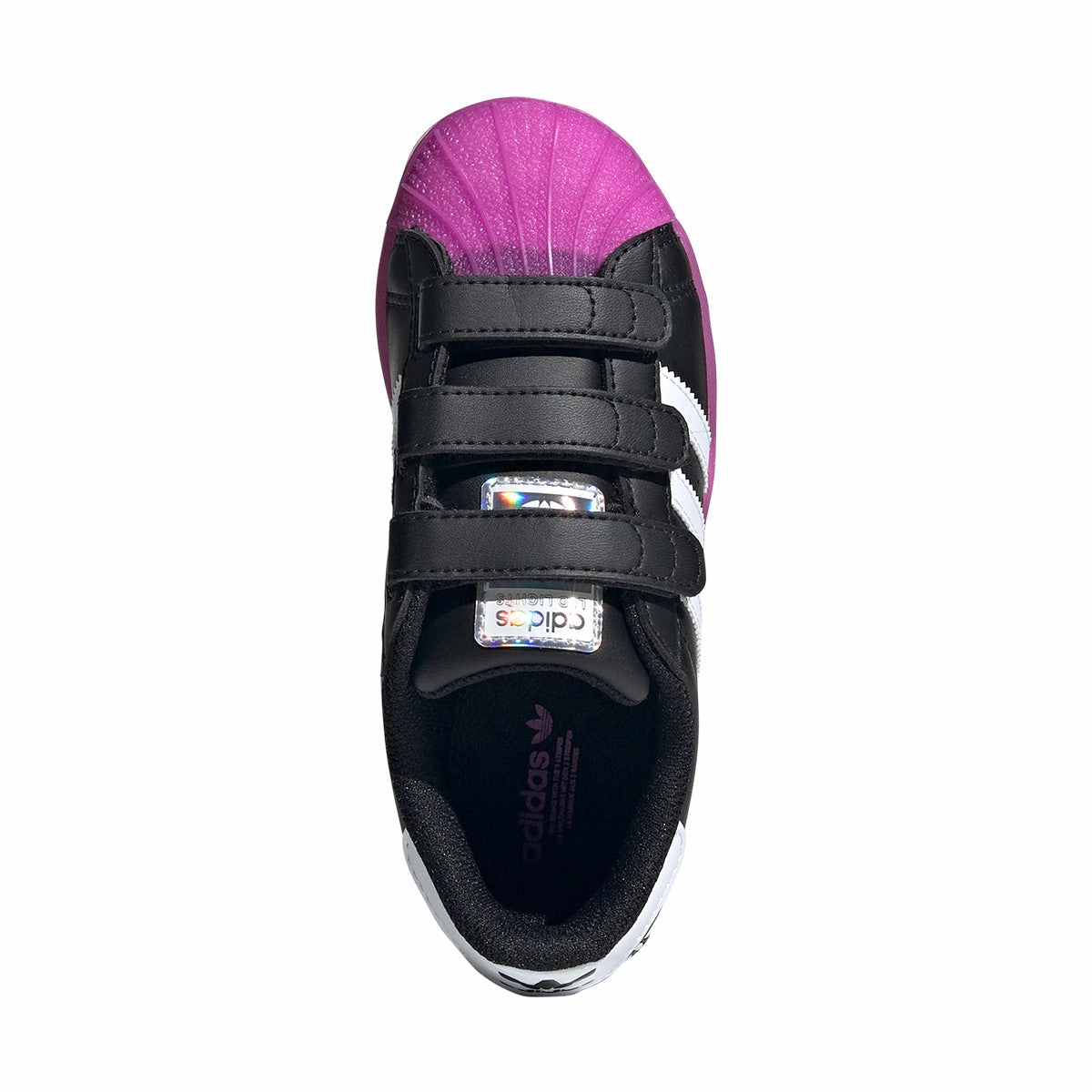 Kids Superstar LED Light 'Black' Adidas Daily Running Shoes