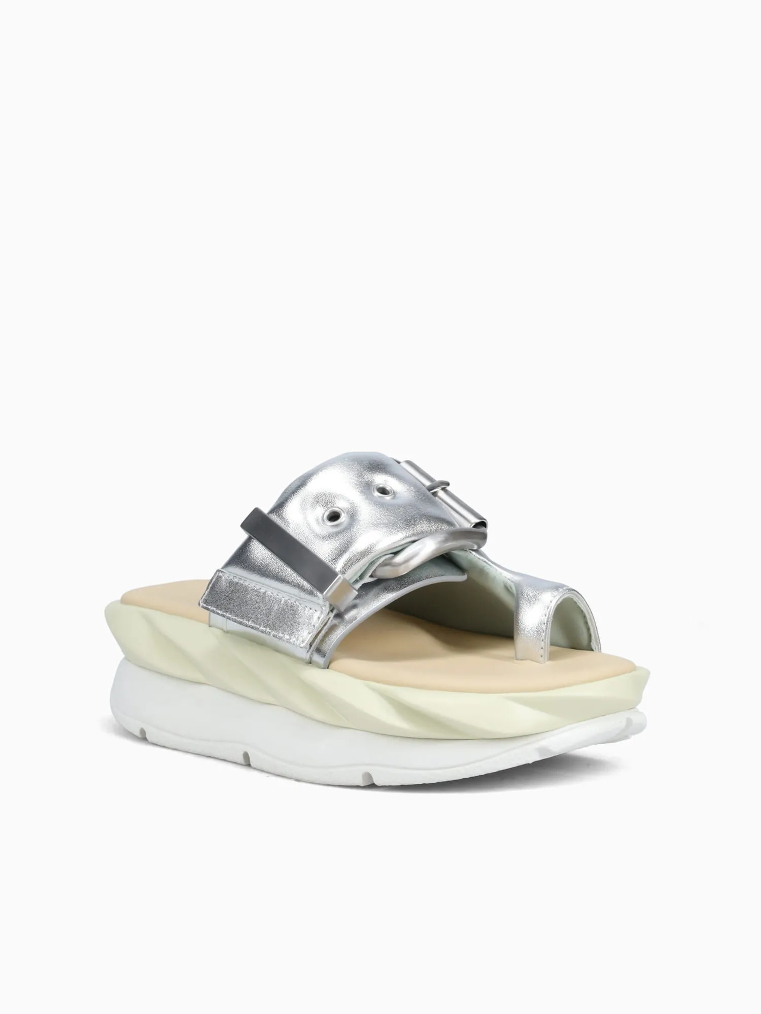 Mellow Glow Silver Metallic Sheep Lea Casual Armani Shoes