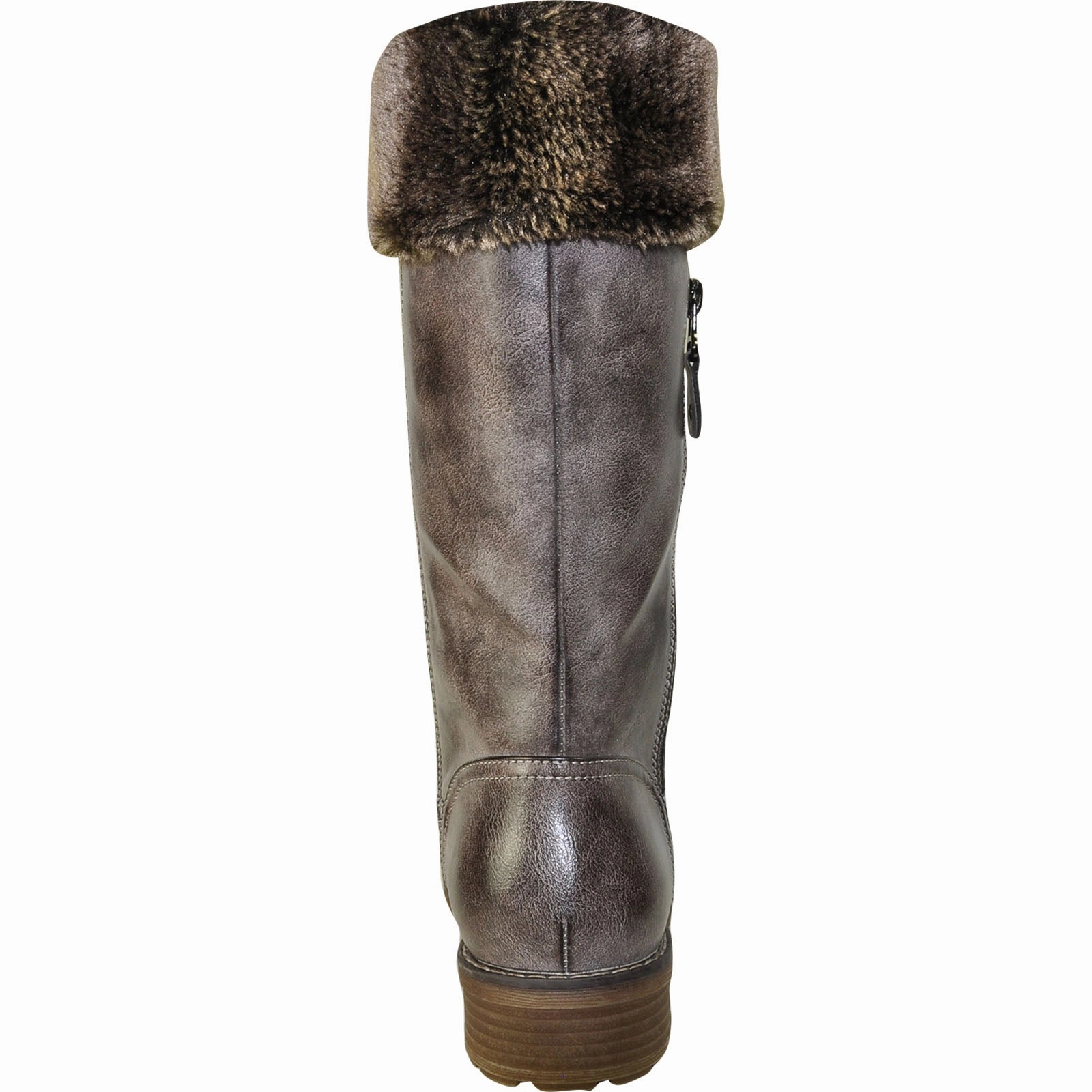 Cheap Indoor Soccer Boots VANGELO Women Water Proof Boot HF9539 Knee High Winter Fur Casual Boot Cool Brown