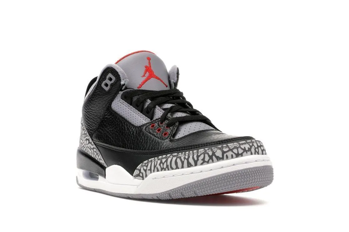Men Air Jordan 3 Retro OG Black Cement Victor Wembanyama Sneakers