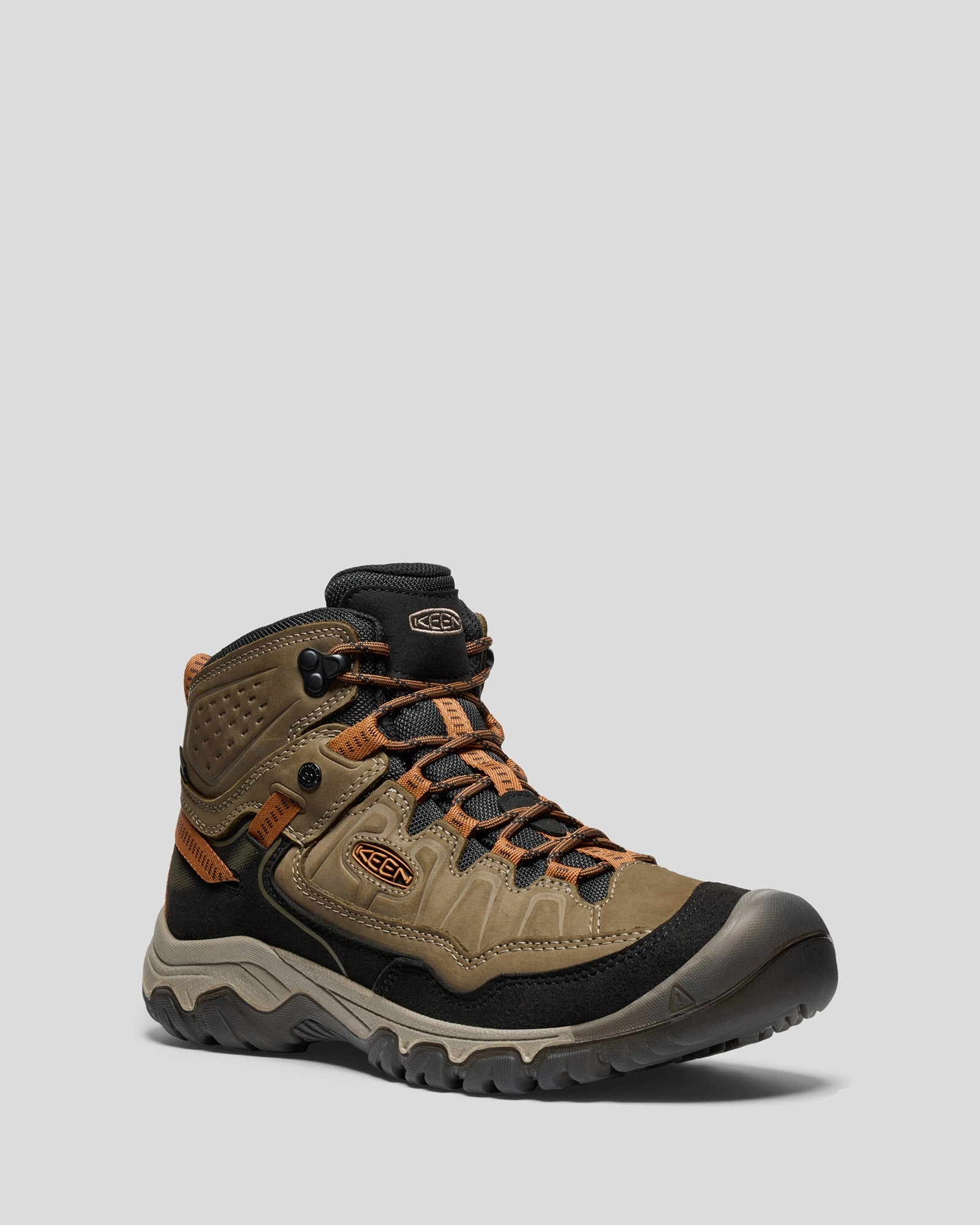 Tall Heel Boots Men's Keen Targhee IV Waterproof Mid Hiking Boots - Sea Turtle/Roasted Pecan