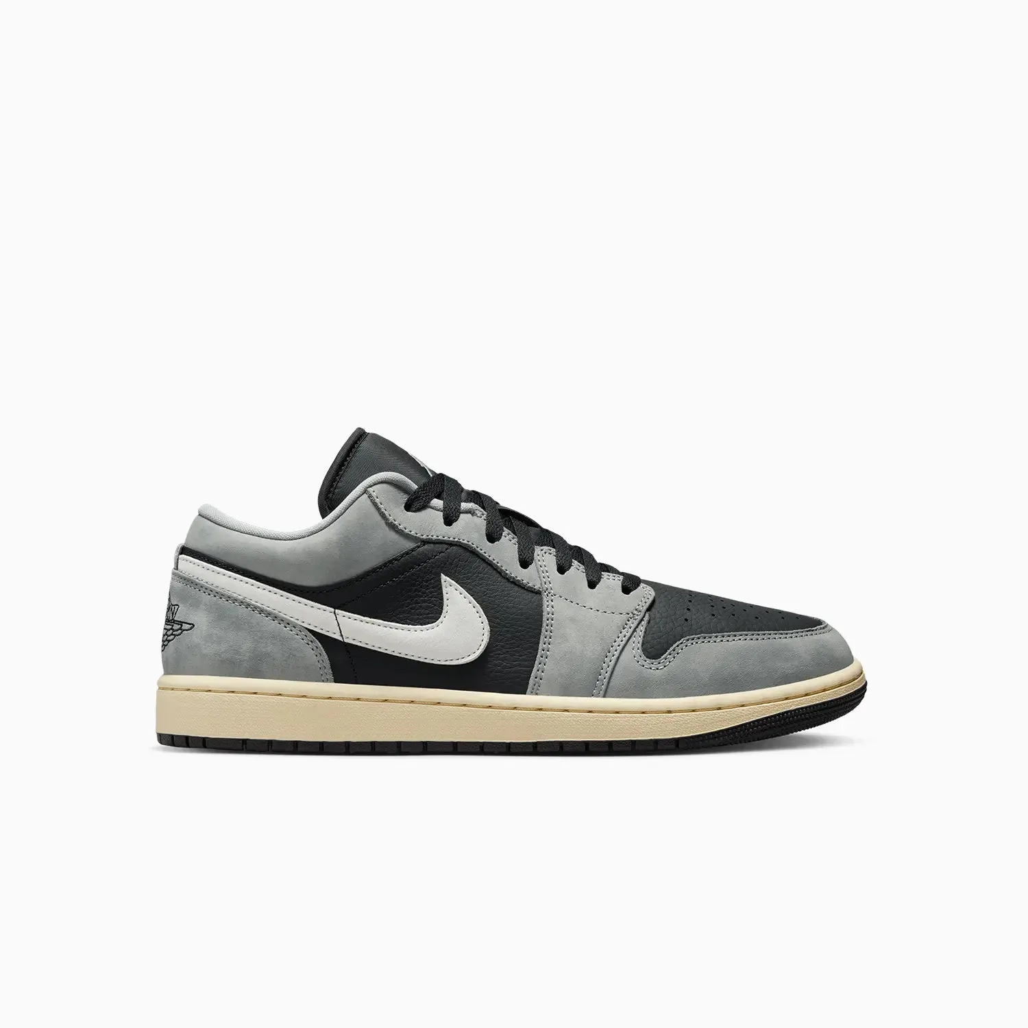 Men's Air Jordan 1 Low SE "Light Smoke Grey" White Velcro Sneakers