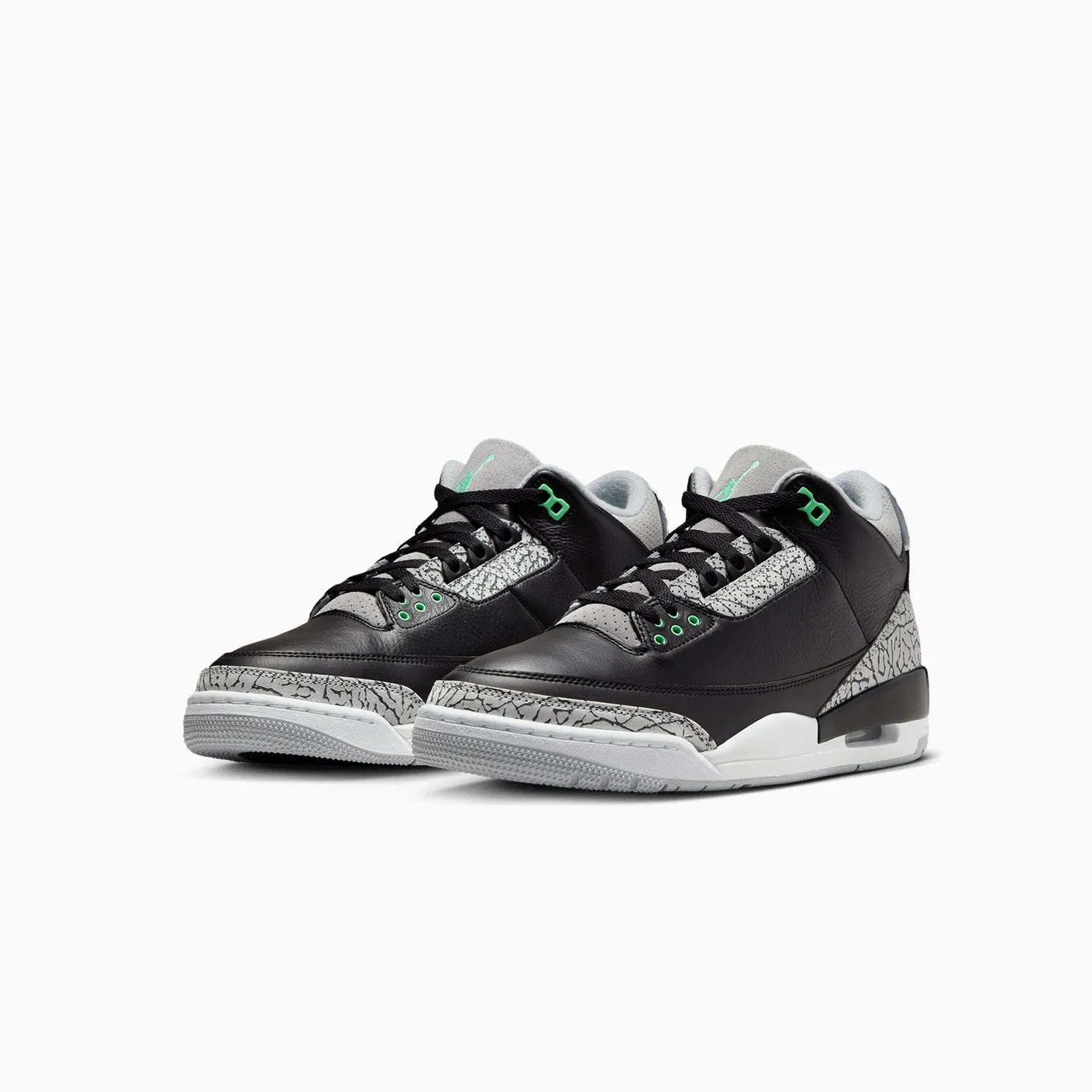 Men's Air Jordan 3 Retro "Green Glow" Holographic Sneakers