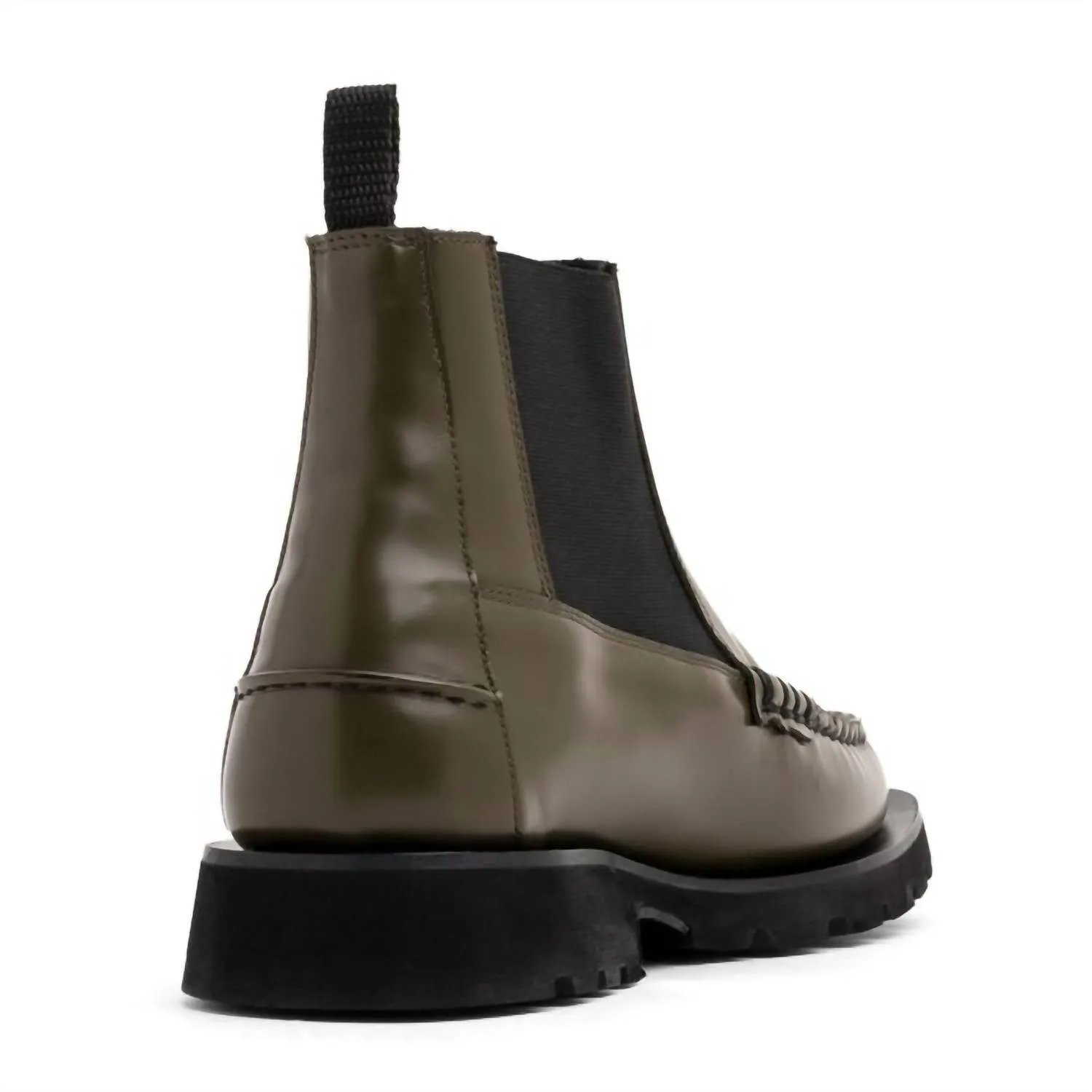 Wide Calf Leather Boots Men's Barga Sport Boots In Olive