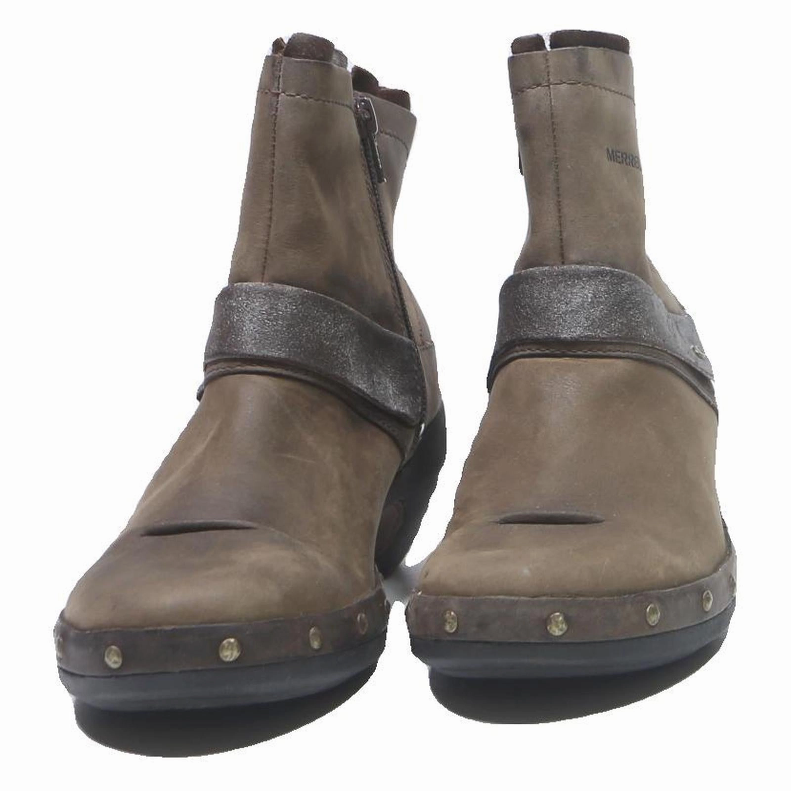 Jack Burton Boots MERRELL Womens Brown Leather Ankle Boots UK 4.5 Comfort Casual Outdoor