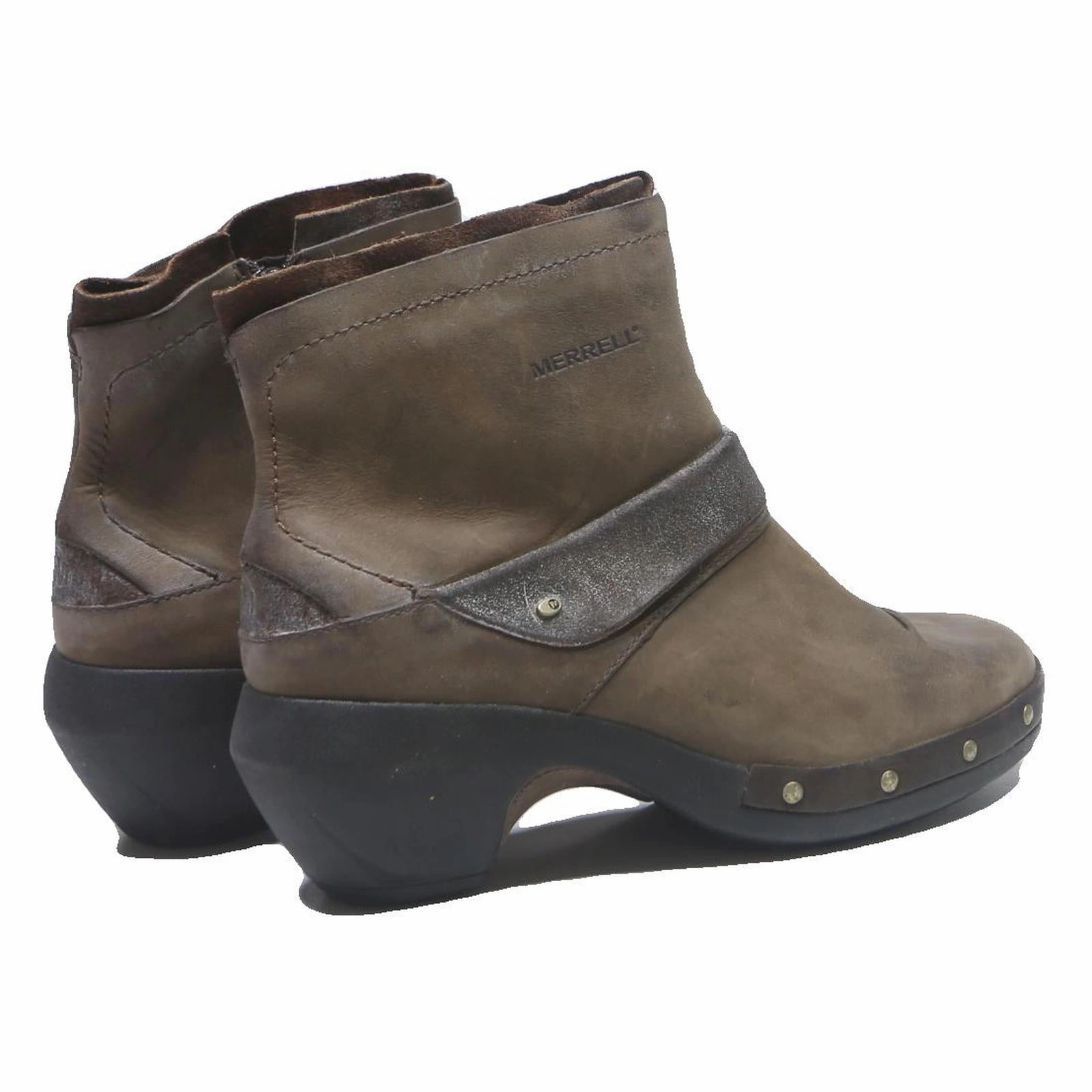 Best Rated Tactical Boots MERRELL Womens Brown Leather Ankle Boots UK 4.5 Comfort Casual Outdoor