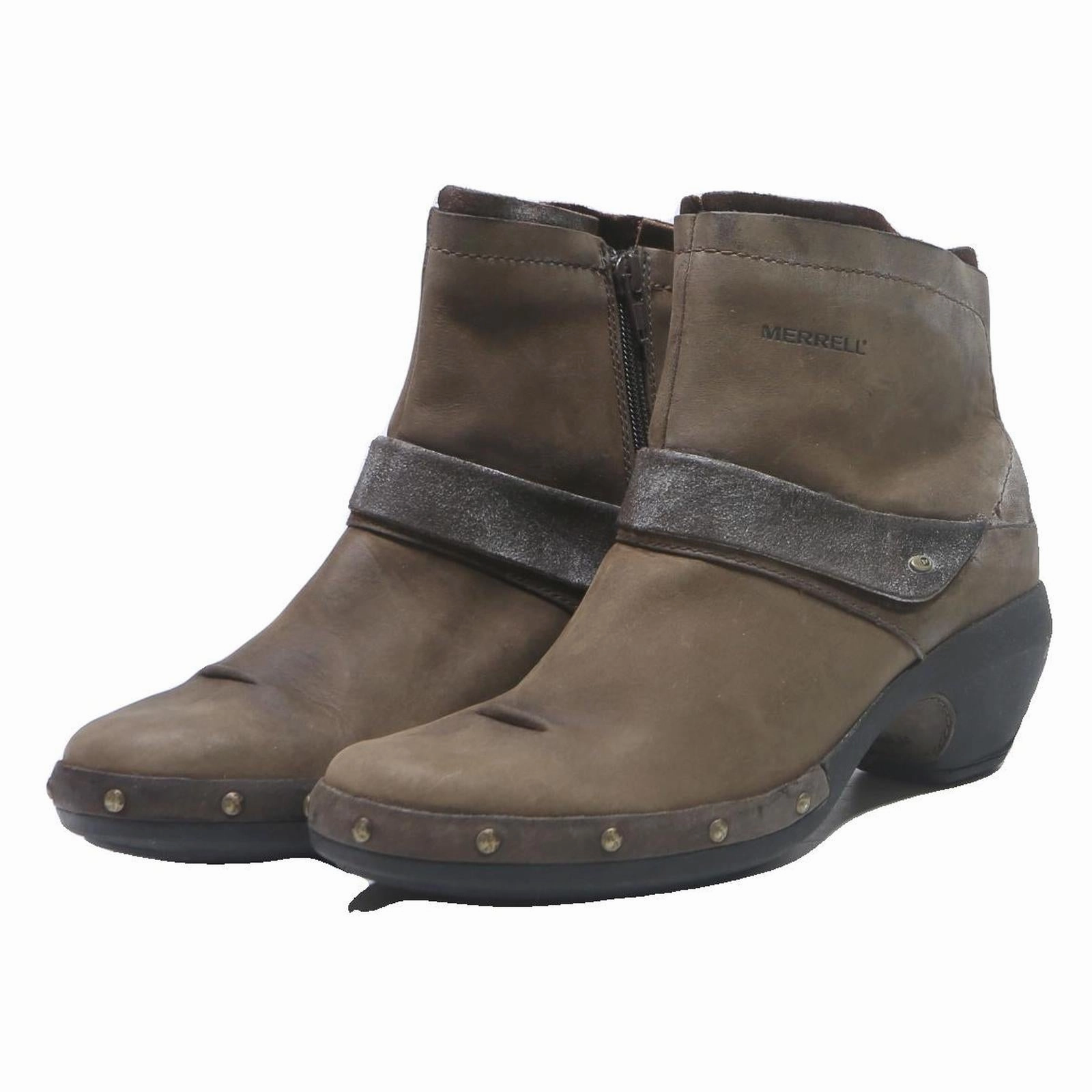 MERRELL Womens Brown Leather Ankle Boots UK 4.5 Comfort Casual Outdoor Puss In Boots Movies In Order