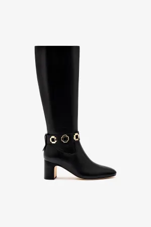 Milan Block Boot In Black Leather Market Snowboard Boots 26