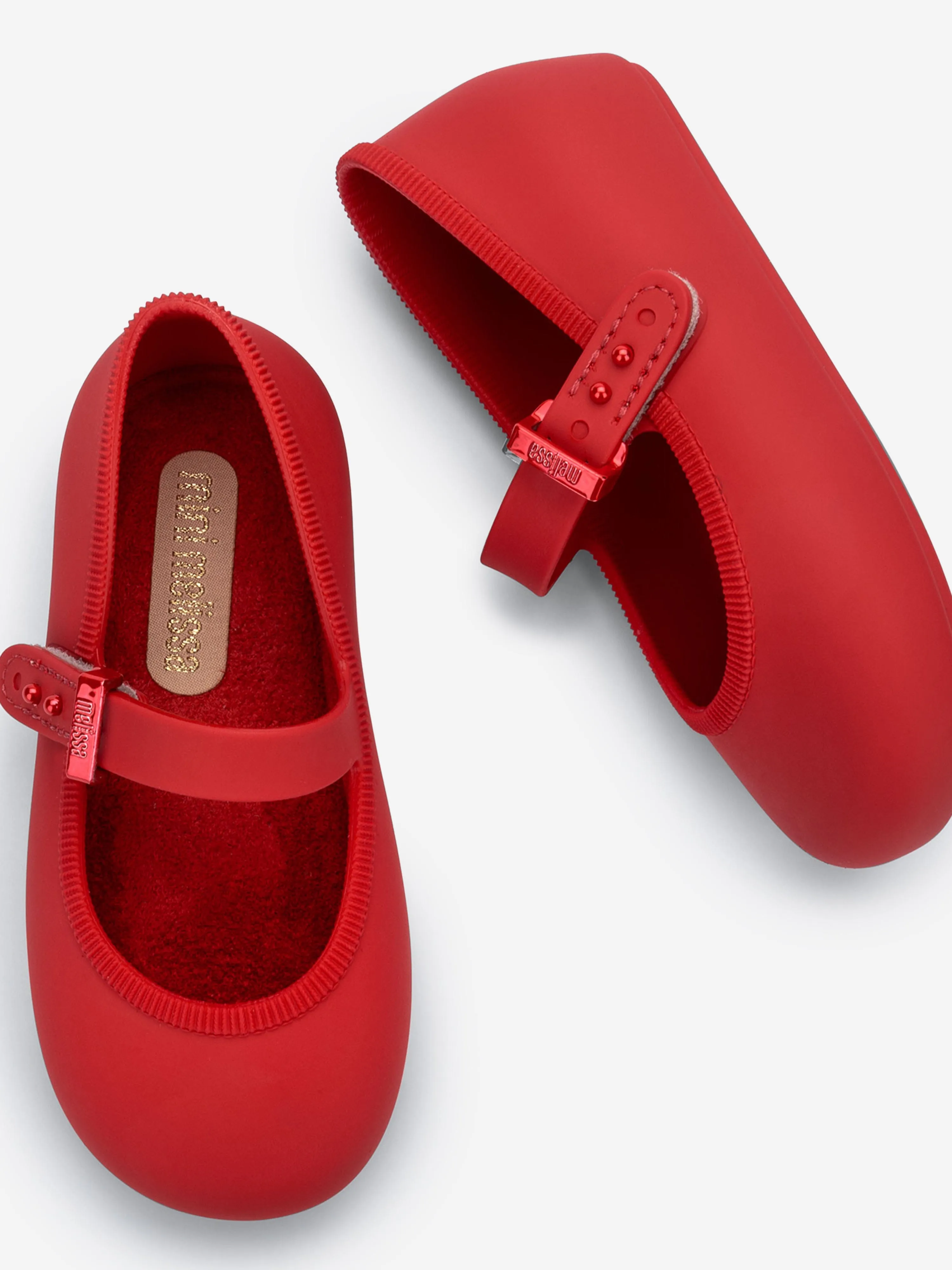 Casual Travel Shoes Mini Melissa Girls Soft Ballerinas in Red