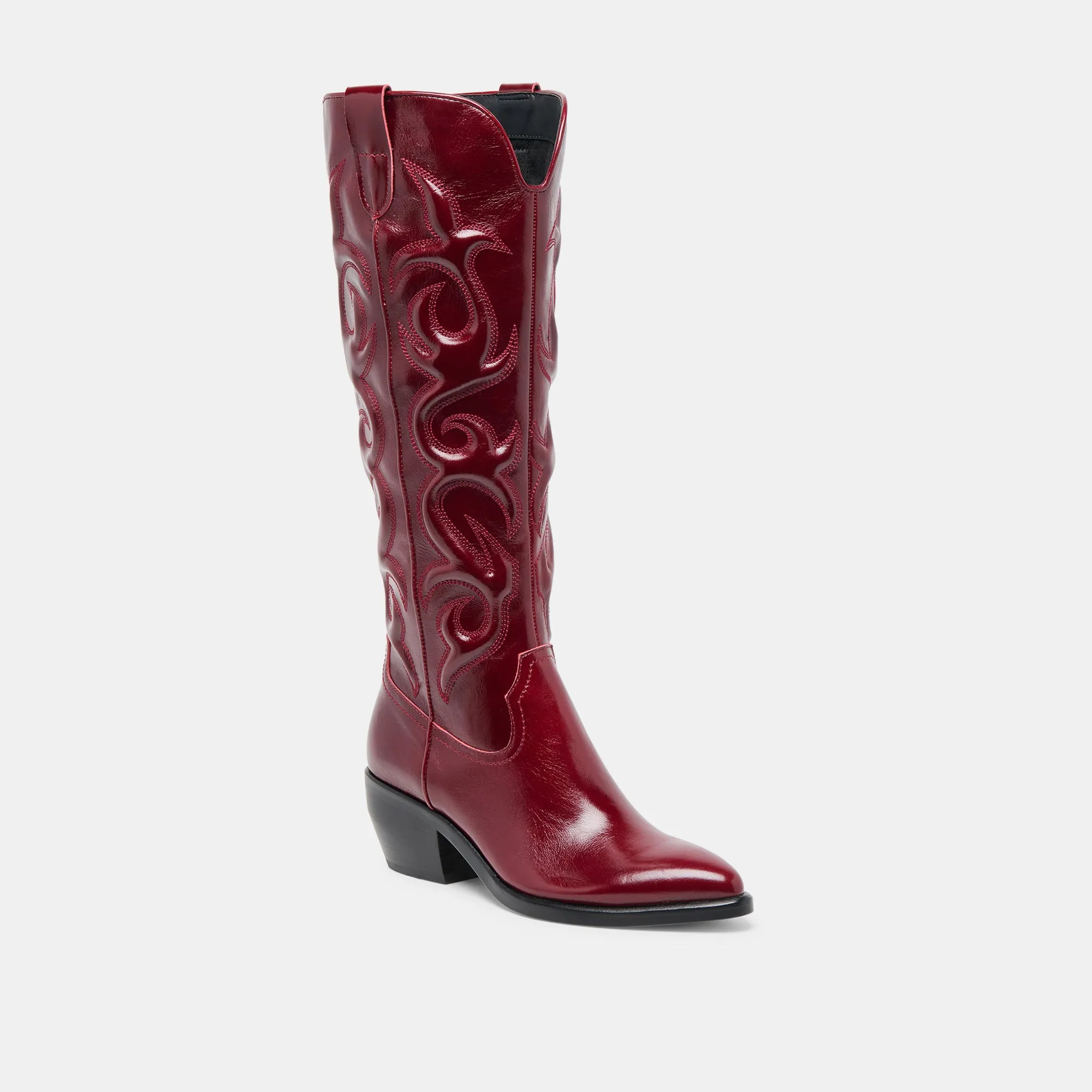 MIRLA WIDE CALF BOOTS OXBLOOD LEATHER