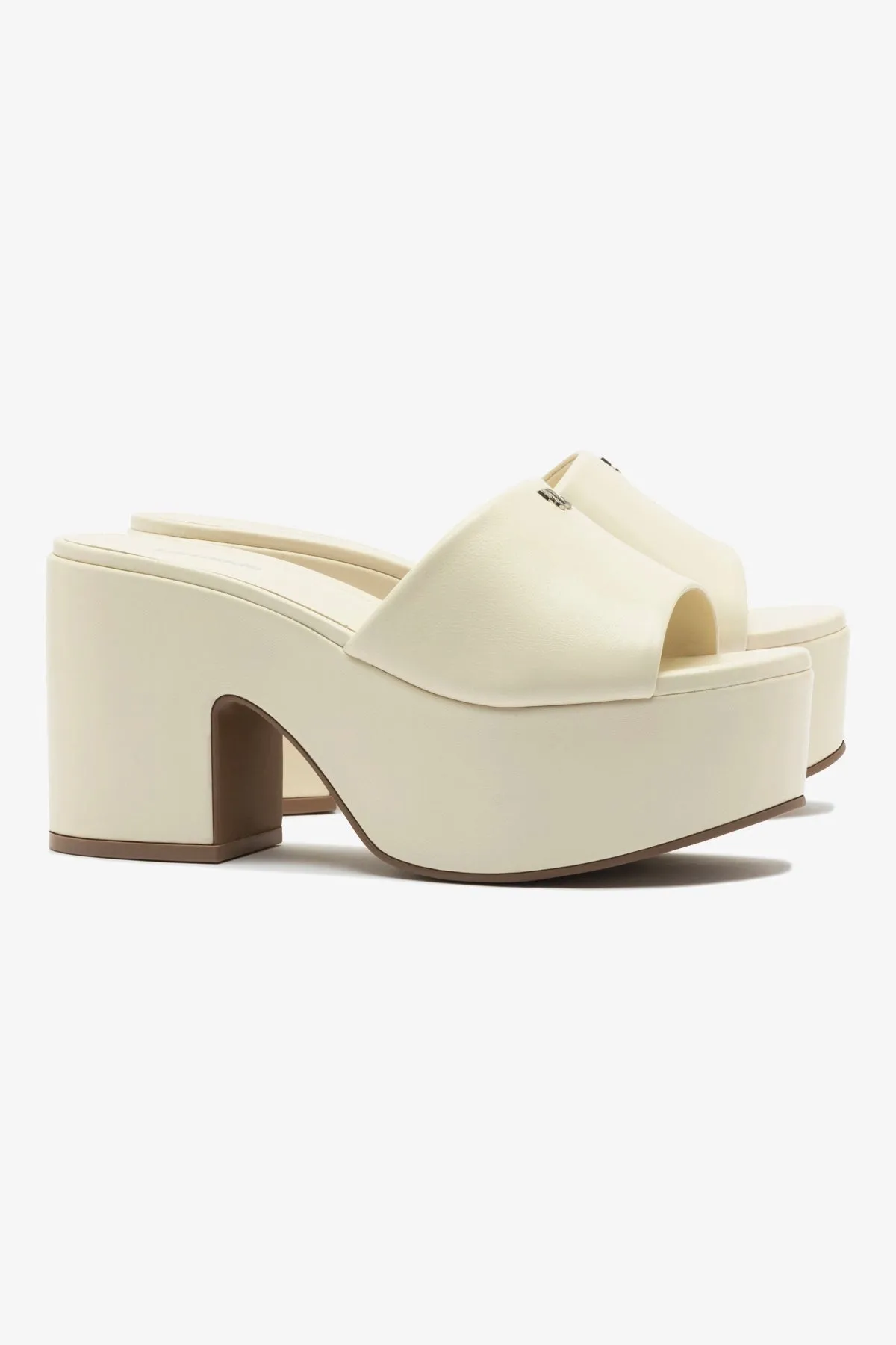 Casual Shoes Wide Miso Platform Mule In Ivory Leather