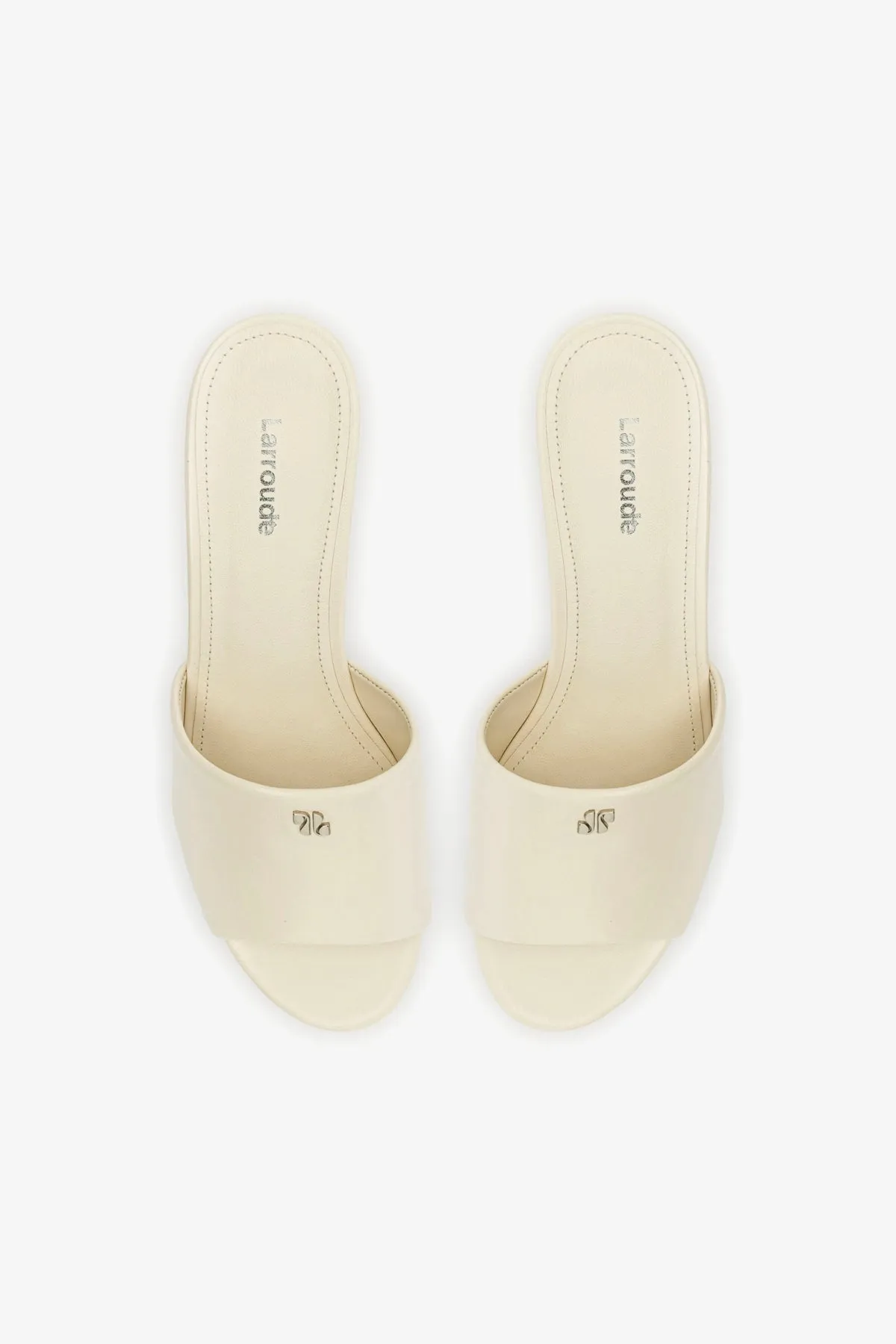 Miso Platform Mule In Ivory Leather Casual Shoes With Slacks