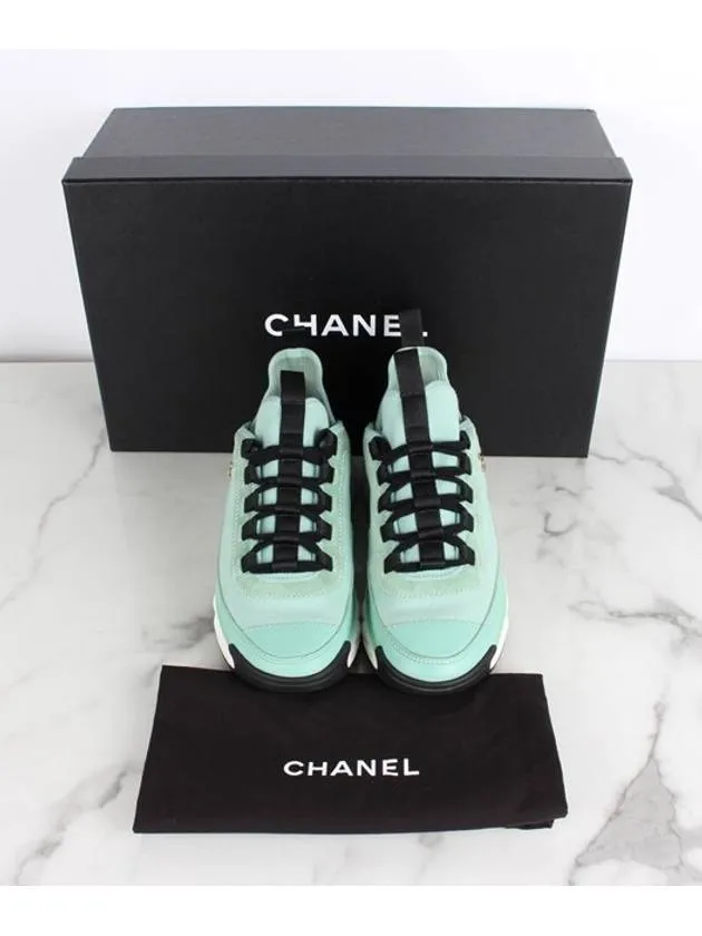 Mixed fiber mint gold 36 5 235 Chanel Stability Sneakers For Walking