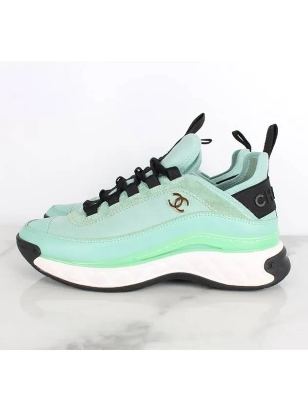 Mixed fiber mint gold 36 5 235 Chanel Mets Sneakers