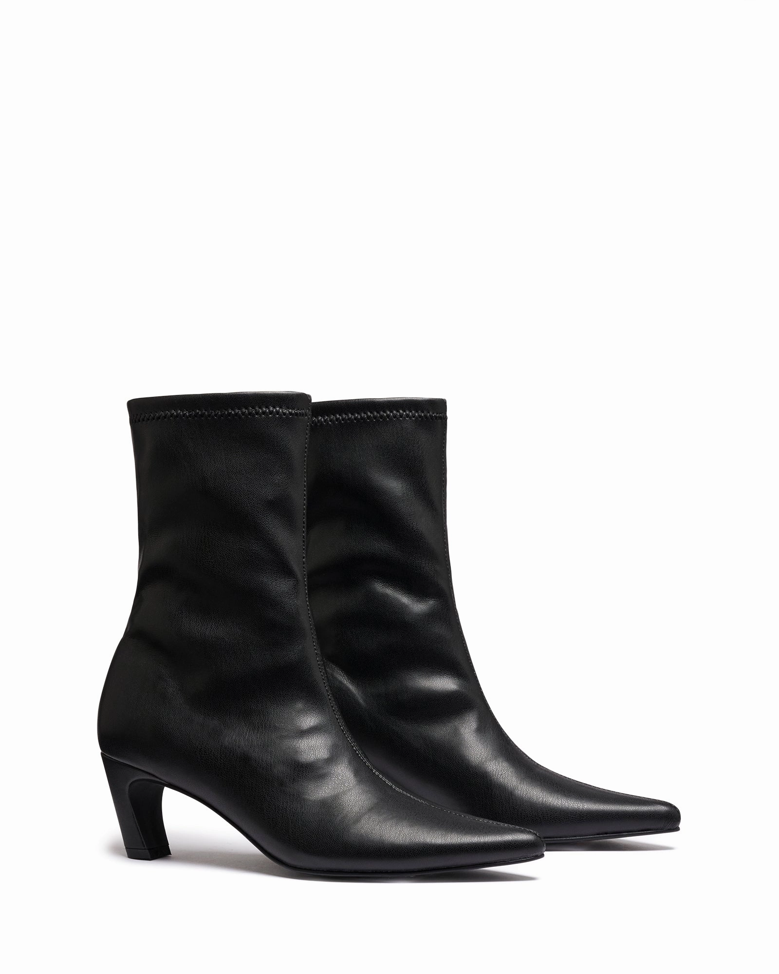 Sacha Ankle Boot Black Mid Calf Flat Boots