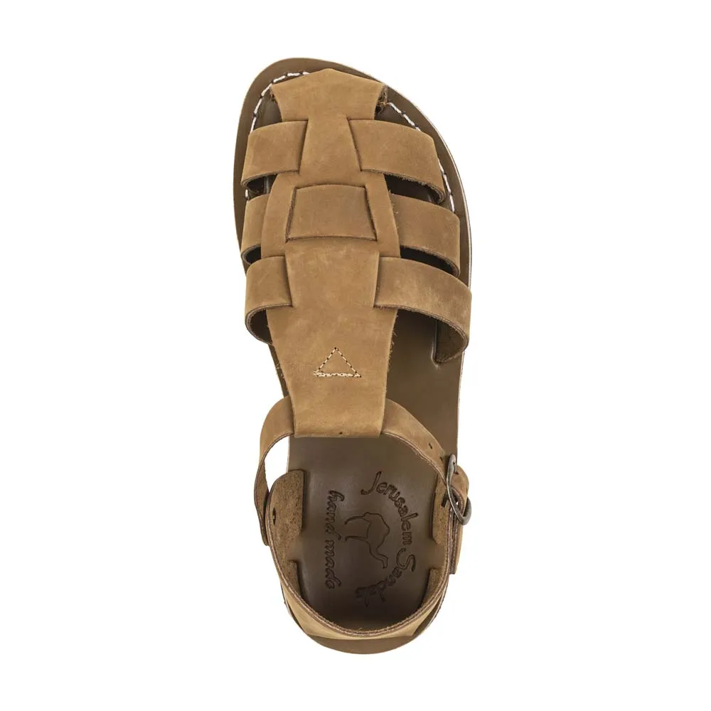 Daniel - Leather Fisherman Sport Sandal | Tan Nubuck Comfortable Flat Sandals