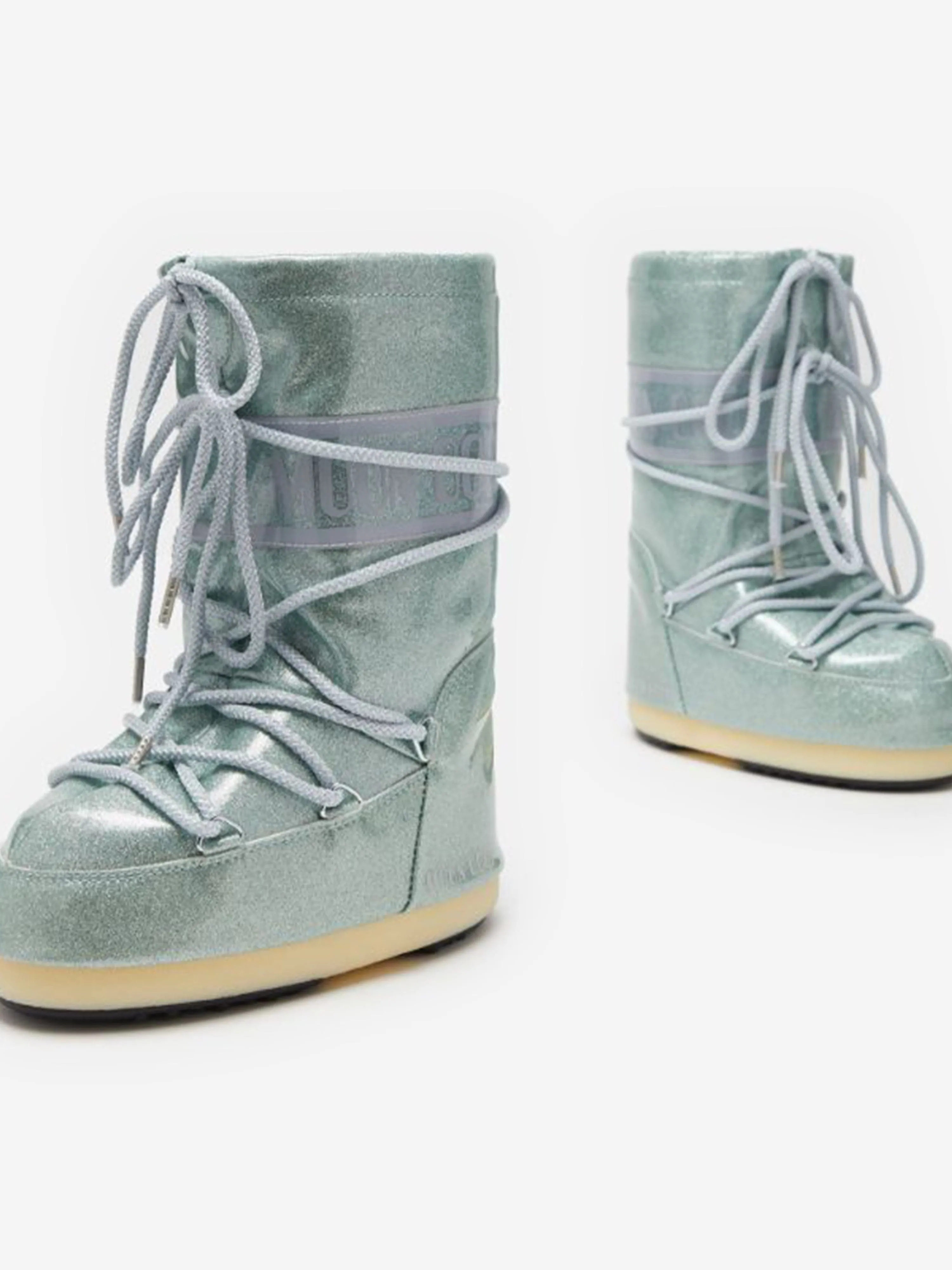 High Quality Boots Moon Boot Boys Icon JR Glitter Boots in Blue