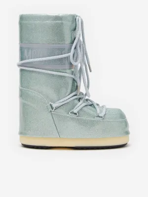 Horse Riding Boots Moon Boot Boys Icon JR Glitter Boots in Blue