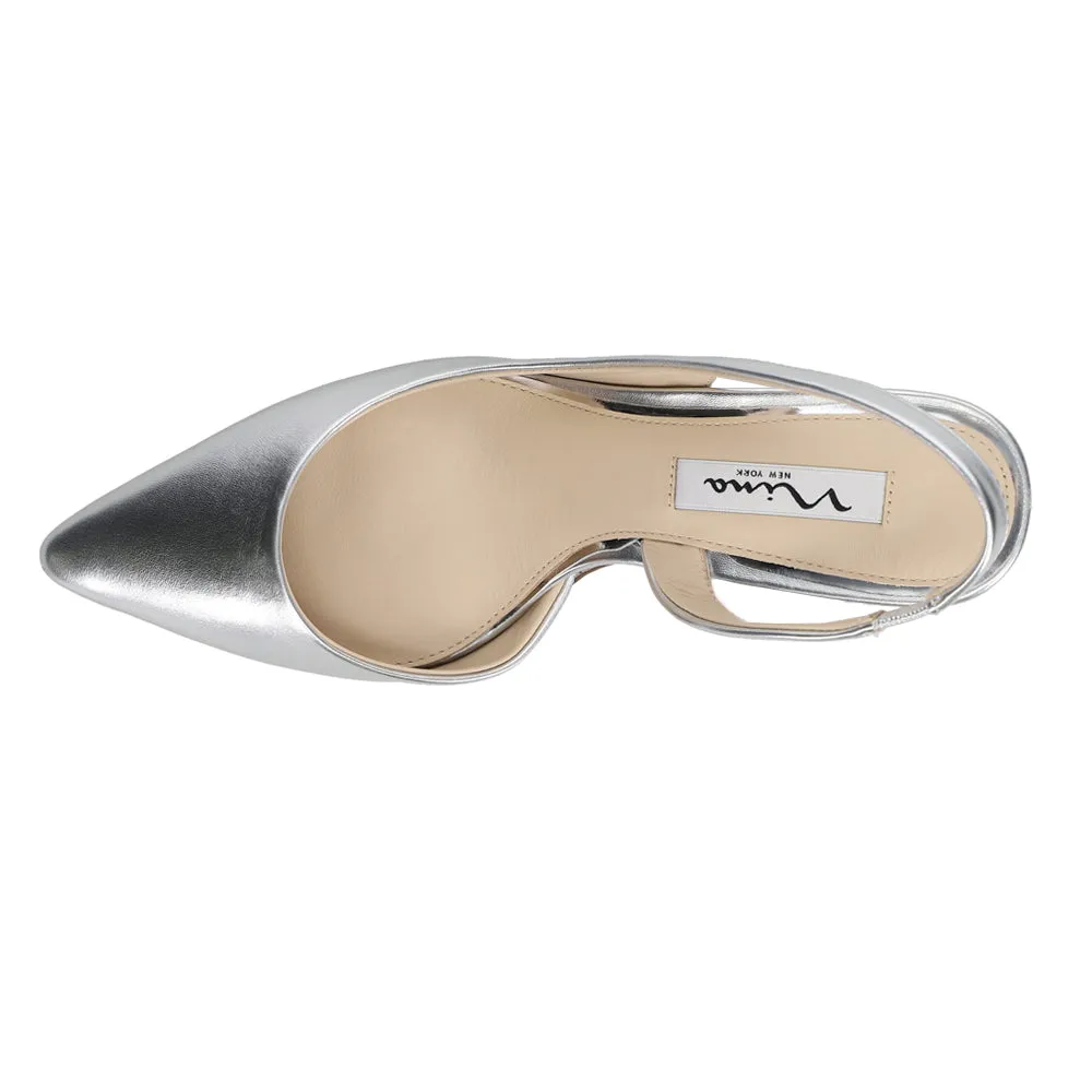 Nina60 Metallic Pointed Toe Slingback Pumps Casual Nagra Shoes