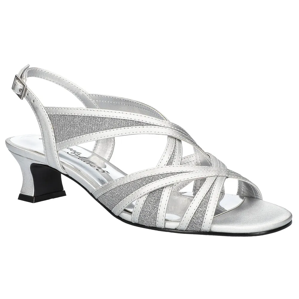 Tristen Metallic Glitter Kitten Heel Slingback Sandals