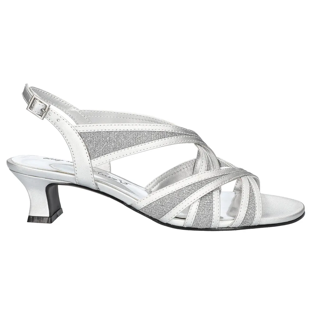 Tristen Metallic Glitter Kitten Heel Slingback Sandals Platform Business Casual Shoes