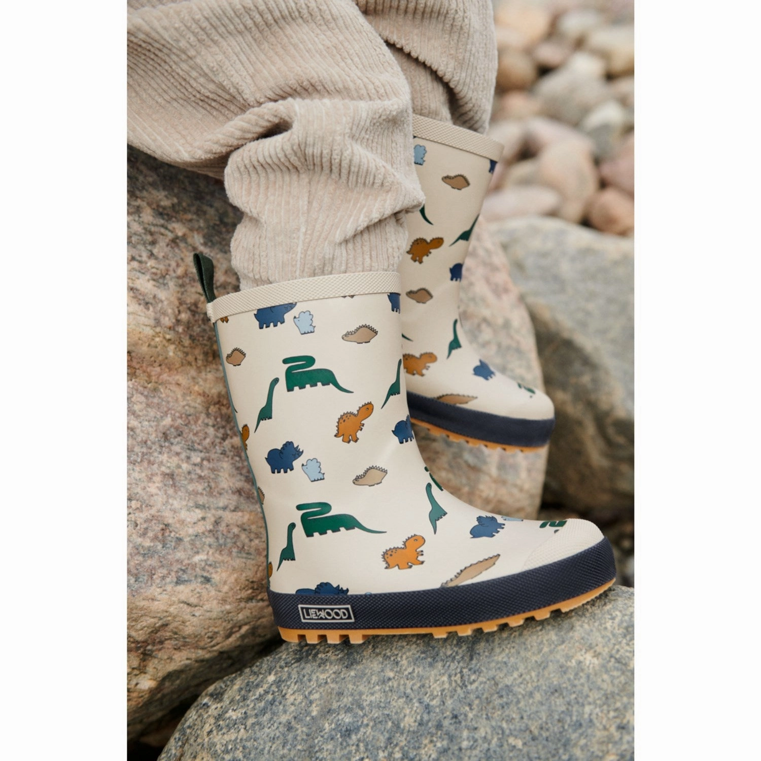 LieWood Dinosaurs / Mist Mason Thermo Rainboot Side Zip Boots