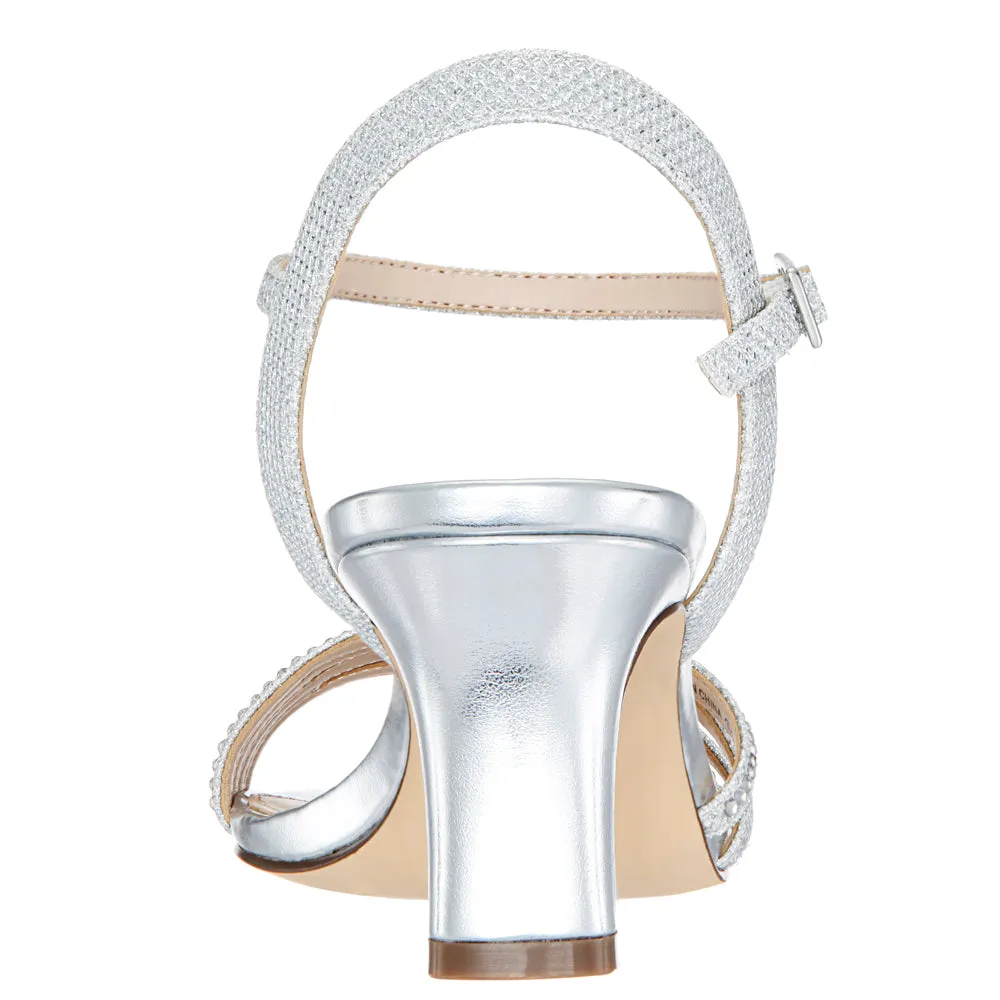 New Trend Casual Shoes Nelena Rhinestone Metallic Glitter Ankle Strap Sandals