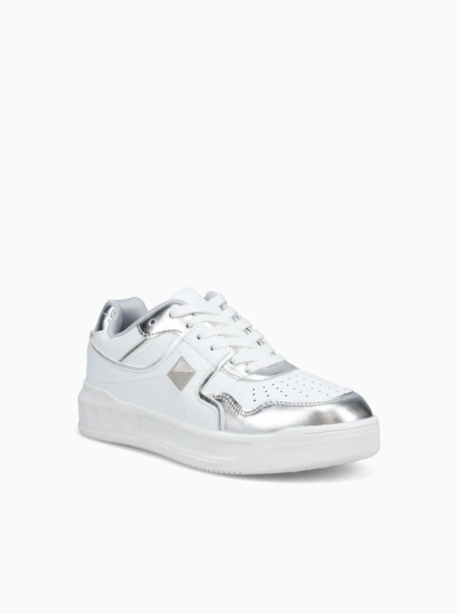 Various Types Of Casual Shoes Fit Nerli Silver White metal Smooth