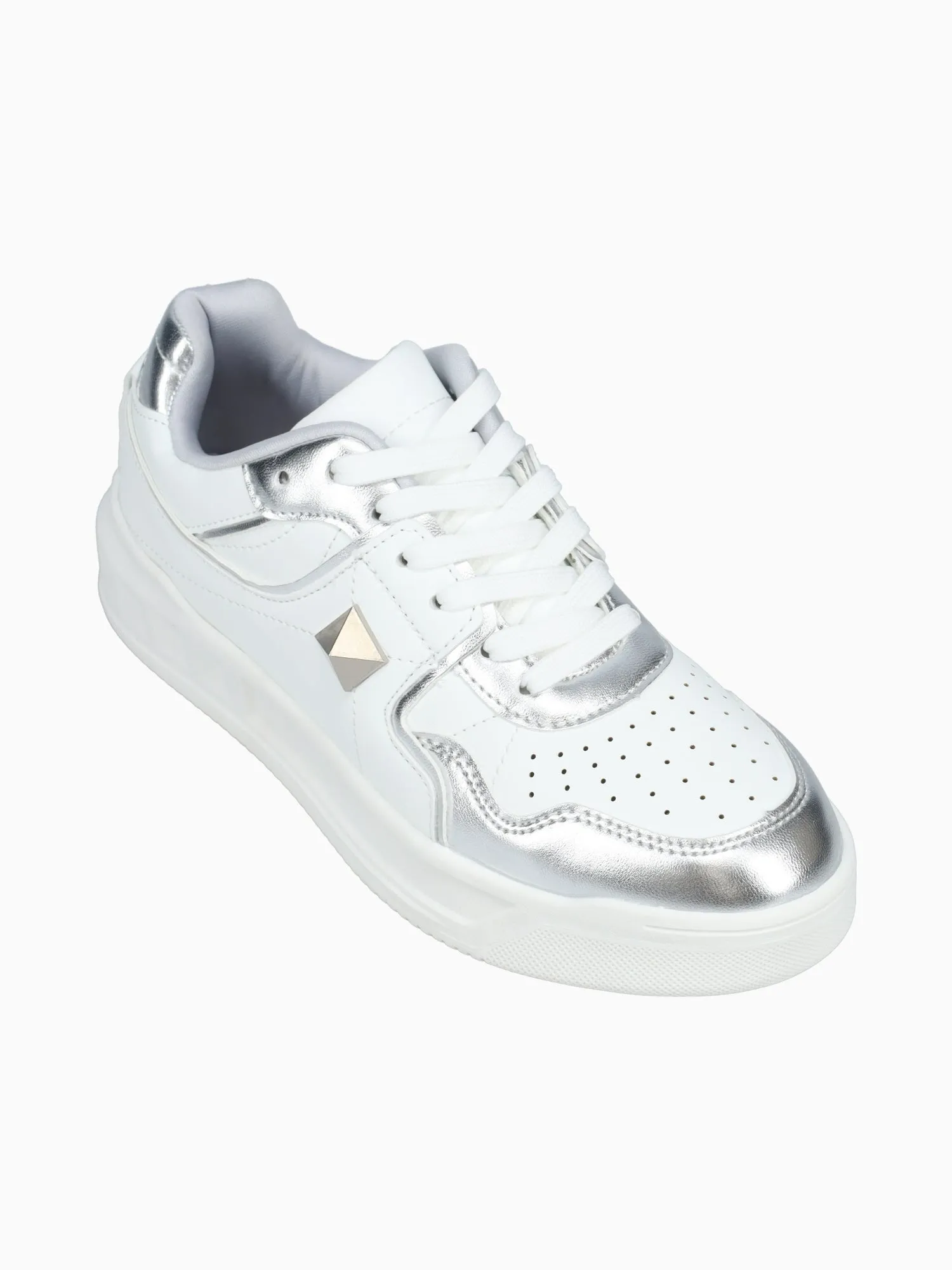 Nerli Silver White metal Smooth Nunn Bush Cameron Casual Oxford Shoes