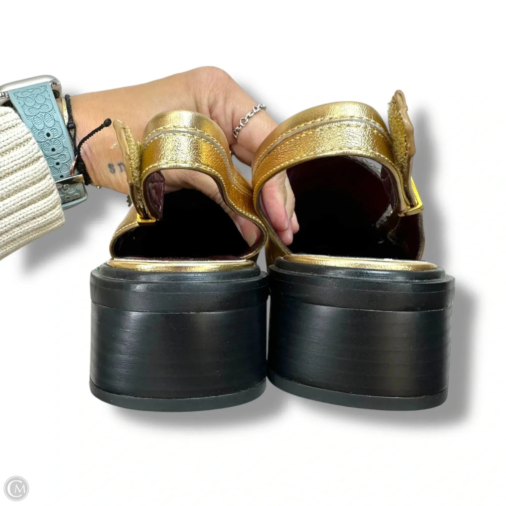 Shoes Flats By Franco Sarto In Gold, Size: 8 Western Casual Shoes