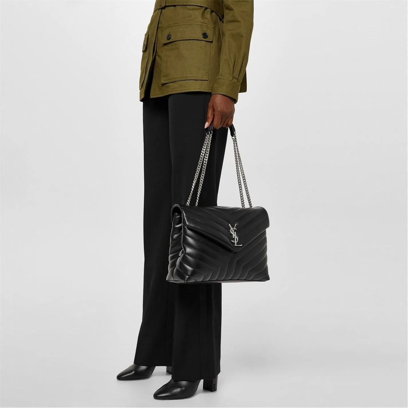 Saint Laurent  Lou Heeled Ankle Boots Black 1000 Herman Survivors Steel Toe Boots