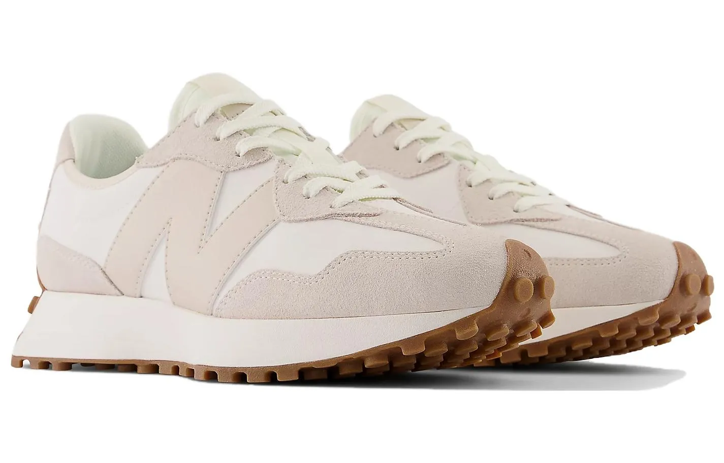 New Balance 327 Beige White Gum Pink (Women'S) New Balance 327 Taupe