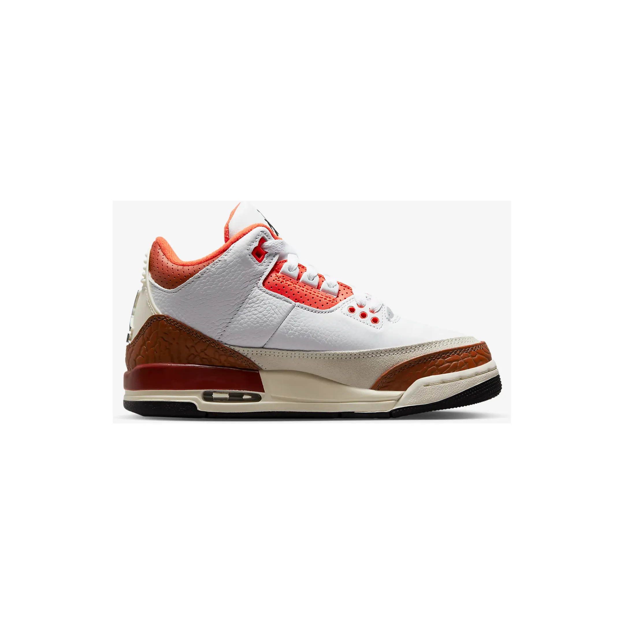 Dressy Sneakers For Work Nike Kid's Air Jordan 3 Retro SE Shoes - White / Mars Stone / Team Orange / Black
