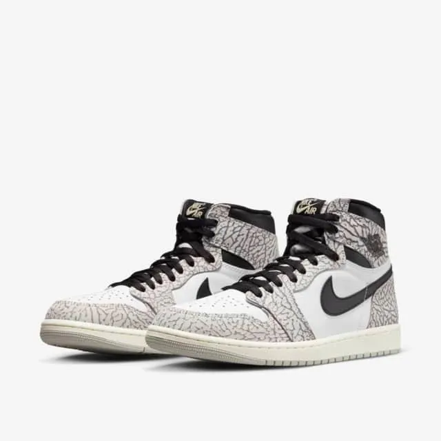 Wnba Sneakers Nike Men's Air Jordan 1 Retro OG Shoes - Tech Grey / Muslin / Black / White