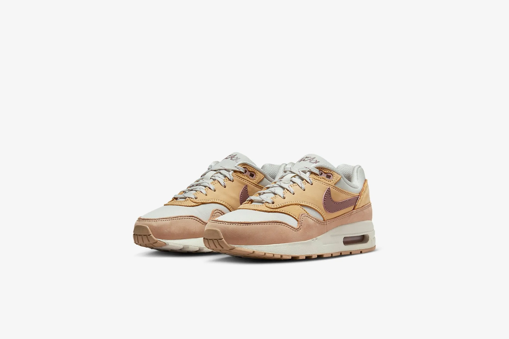 Nike Grade School Court Borough Low Recraft Shoes Nike "Air Max 1 SE" GS - Light Bronzine / Smokey Mauve