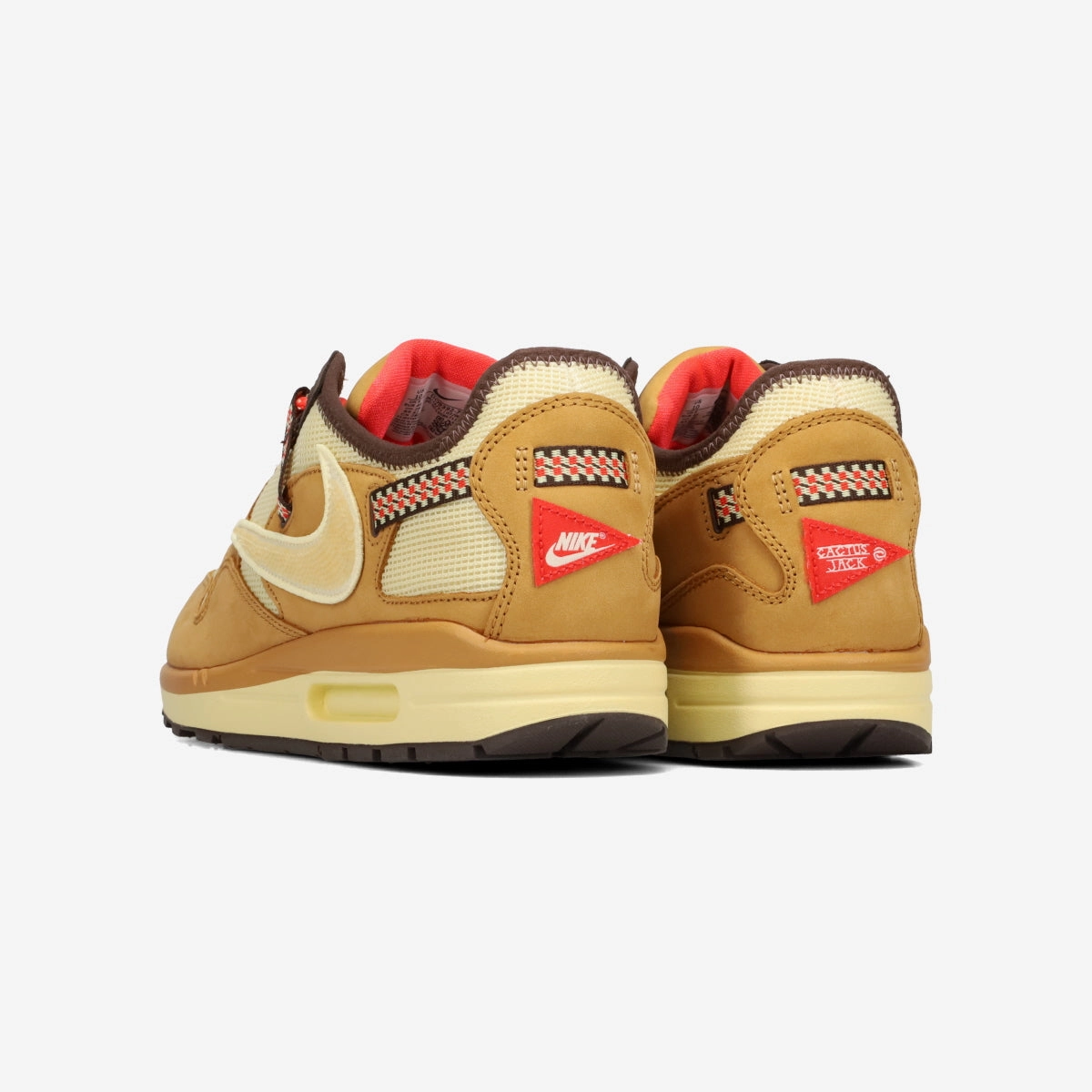 NIKE AIR MAX 1 X CACT.US CORP -TRAVIS SCOTT- WHEAT/LEMON DROP/BAROQUE BROWN Soft Nike Shoes