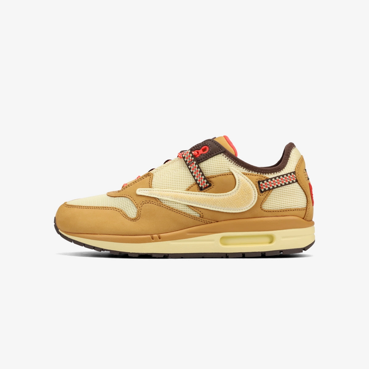 NIKE AIR MAX 1 X CACT.US CORP -TRAVIS SCOTT- WHEAT/LEMON DROP/BAROQUE BROWN Nike Air Walking Shoes