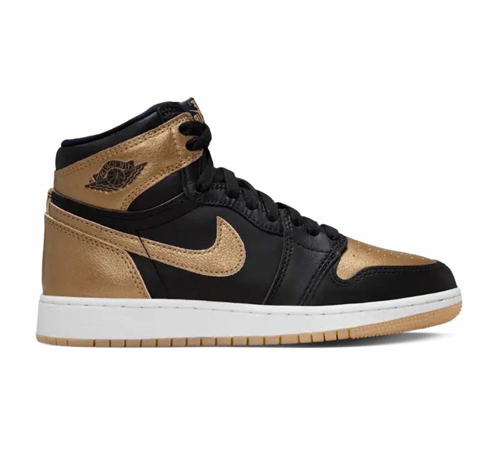 Nike Kid's Air Jordan 1 Retro High OG Shoes - Black / Metallic Gold Air Force 1 Lv8 3 Casual Shoes
