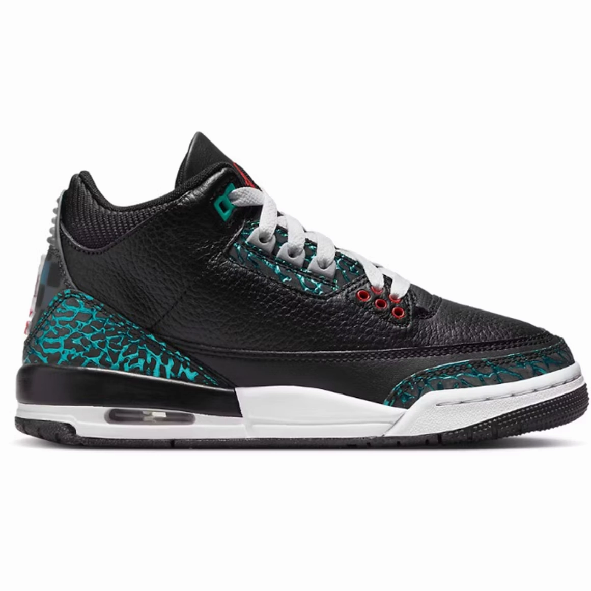 Nike Kid's Jordan 3 Retro GS Shoes - Black / Hyper Jade Best Lifting Sneakers