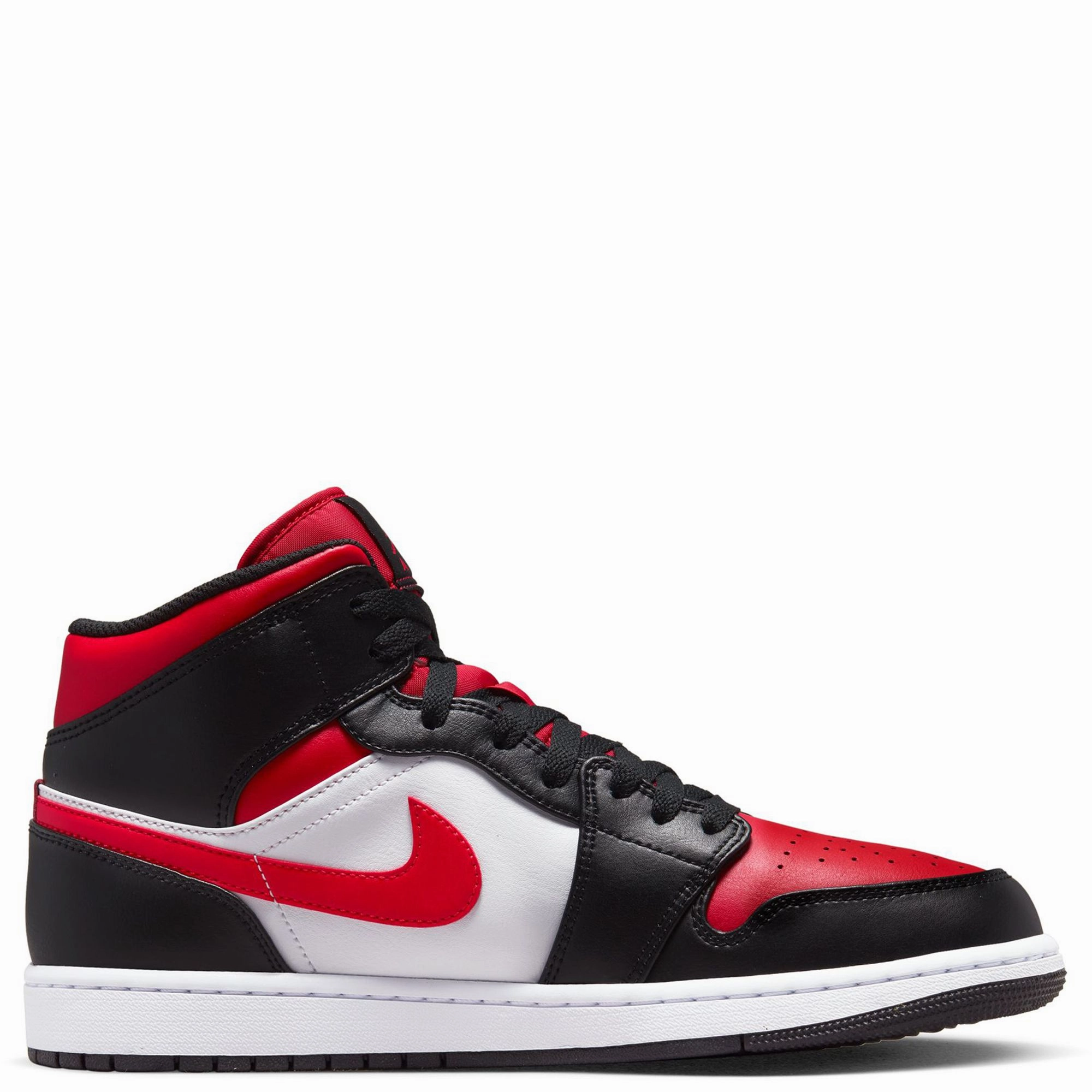 Lulu Sneakers Nike Men's Air Jordan 1 Mid Shoes - Black / Fire Red / White